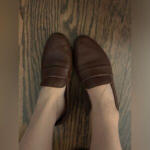 Chocolate brown loafer real leather